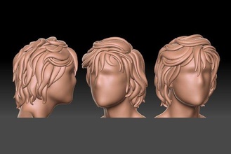 cabello 13 3d impresión modelo in hombre 3dexport infantil salón cuerpo cheveux peluca escuela politécnica rizo elegante malla cabeza masculino chico personaje 3d print model - Mito3D