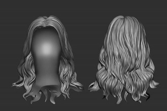cabello 14 malla cuerpo peluca hombre mujer esculpir 3d impresión imprimible abierto cabeza peluquero Corte pelo salón Barbero peludo Arte 3d print model - Mito3D