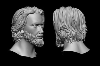 cabello 17 cabeza masculino Moda peluca malla realista chico personaje hombre medio elegante Arte 3d print model - Mito3D