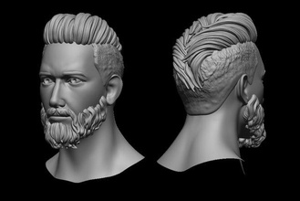 cabello 18 cabeza masculino Moda peluca malla realista chico personaje hombre salón 3d print model - Mito3D