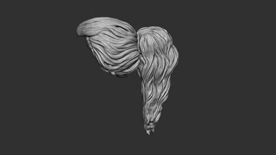 cabelo 21 peruca humano moda escultura menina cabeça mulher Penteado barbeiro salão beleza corte pessoa peludo malha realista chapéu pónei 3d print model - Mito3D