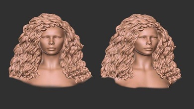 hair 22 girl mesh realistic hairstyle salon barber head wig beauty woman character art stylish hairdresser modern haircut curly 3d print model - Mito3D