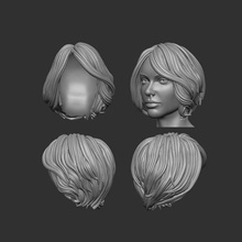 hair 23 woman character wig sculpture girl art head hairstyle salon body mesh realistic women headwear 3d print model - Mito3D