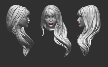 hair 31 girl mesh realistic hairstyle salon barber head wig beauty woman character long art stylish cheveux hairdresser modern haircut fashion 3d print model - Mito3D