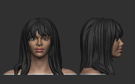 hair 34 woman girl mesh realistic hairstyle salon barber head wig beauty character long art stylish cheveux cute modern 3d print model - Mito3D