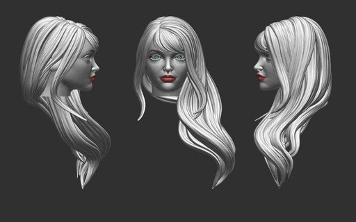 hair 35 woman girl mesh realistic hairstyle salon barber head wig beauty character long art stylish cheveux hairdresser modern haircut fashion 3d print model - Mito3D