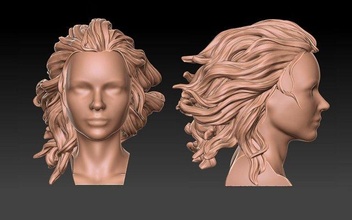 cheveux 38 fille engrener réaliste coiffure salon coiffeur tête perruque beauté femme personnage art Coupe mode vague 3d print model - Mito3D