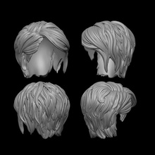 hair 39 head character body sculpture female hairstyle wig fashion human mesh girl women headwear short realistic woman 3d print model - Mito3D