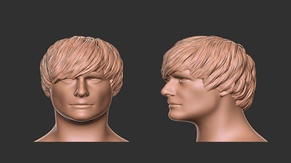 hair 47 man head body art cheveux male boy salon stylish fashion modern haircut superman boyish realistic mesh justin bieber 3d print model - Mito3D