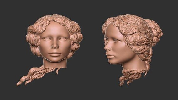 cabello 52 hombre niña malla realista peinado salón Barbero cabeza peluca belleza mujer personaje peluquero Corte pelo corto hembra antiguo griego Arte 3d print model - Mito3D
