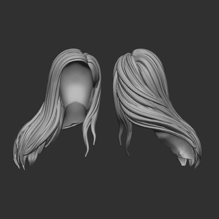 hair 57 woman character wig human sculpture girl head hairdresser hairstyle salon beauty person mesh realistic headwear open 3d print model - Mito3D