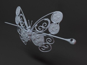 cabelo grampo presilha borboleta moda acessórios broche mariposa naturalmente 3d print model - Mito3D