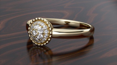 die Hälfte Sphäre Verlobungsring 3d-Druck Modell 3d genial diamant diamond engagement gem gold Schmuck bedruckbar ist ring Ringe Runde cut Silber Stein weiß gelb 3d print model - Mito3D
