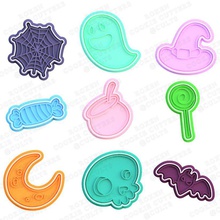halloween cookie cutter set 9 cutters cithen cook cookies stamp devil donald duck cat witch pumpkin pokemon lilo stitch mickey mouse 3d print model - Mito3D