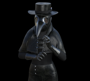halloween plague doctor outfit woman 3d print model - Mito3D