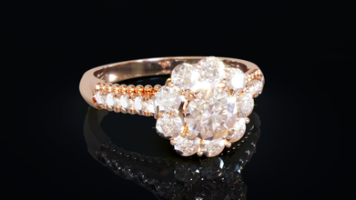 aureola diamante anillo 2 joyería joya diseño modelo impresión joyas imprimible print ready gemas anillos halo ring diamond oro plata platino 3d print model - Mito3D