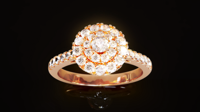 aureola diamante anillo joyería joya diseño impresión joyas imprimible print ready oro plata platino halo ring 3d print model - Mito3D