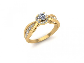 halo bague hr1001 de l'anneau bijoux solitaire 3d print model - Mito3D