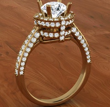 aureola uniq diamante anillo 3d impresión modelo in anillos 3dexport mujer hermoso moda oro plata 3d print model - Mito3D