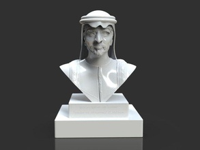 hamam çöp Kutusu mohamed al maktum büst heykelcik minyatür Arap Kraliyet prens kopya insan heykel şekil vermek zbrush destek gerçekçi gerçekçilik gerçeklik 3dprint 3dprinting 3printed 3dprintable 3dprinted 3d print model - Mito3D