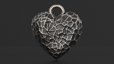 hammer texture heart pendant jewel jewellery hammered shape nature pandle love cute charm silver cnc zbrush 3dprintable 3dprint gold platinum 3d print model - Mito3D