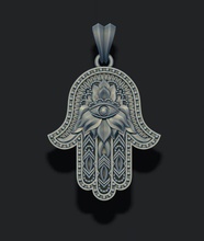 hamsa pendente khamsa gioielleria Allah bismillah Dio lettera Islam amuleto talismano souvenir Arabo fascino mano religione ebreo hamesh simbolo giudaismo dito 3d print model - Mito3D