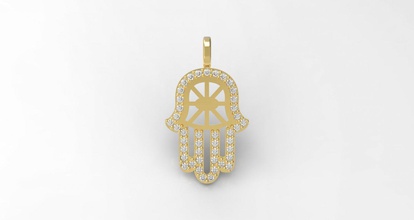 hand 18k free 3d print model in earrings 3dexport jewerly pendants gold stl diamond 3d print model - Mito3D