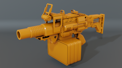 hand grenade launcher-scifi launcher weapon heavy future model game ammunition army presentation weapons troops blender fbx stl highpoly modeling 3d print model - Mito3D