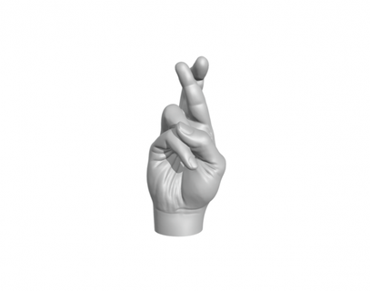 hand luky - fingers crossed sculpture cross anatomy hands lucky woman finger luck naples napoli man human person animacampania scaramanzia 3d print model - Mito3D