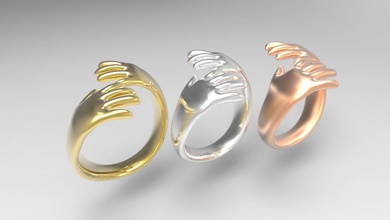 hand ring 3d drucken modell ringe 3dexport design 3d print model - Mito3D