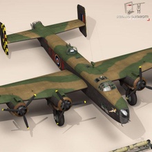 handley halifax mk3 raf 3d modelo in bombardeiro 3dexport britânico ww2 guerra mundo real ar força avião 3d print model - Mito3D