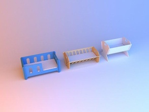 handgemacht baby betten 3d modell schlafzimmer 3dexport bett möbel schlaf innere kind haus zimmer modern holz sperrholz hölzern krippe wiege design 3d print model - Mito3D