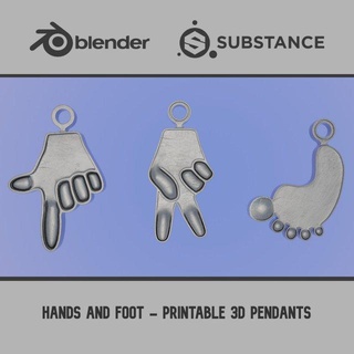 hands foot - printable 3d pendants print model pendant printing 3dprintable hand accessory accessories gift finger palm jewel jewelry jewellery necklace 3dprinting 3dprint fashion 3d print model - Mito3D