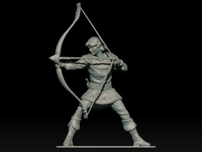 écheveau archer 3d impression modèle in homme 3dexport donjons dragons rpg fantaisie arc sculpture tv 3d print model - Mito3D