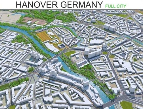 hanover city germany 3d model in cityscapes 3dexport building map area urban street topography road block skyscraper house neighborhood skyline downtown tramsport exterior 3d print model - Mito3D