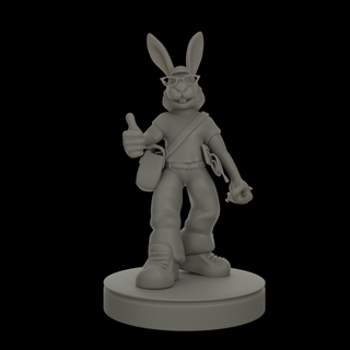hare stand figurines souvenir gift rabbit 3d print model - Mito3D