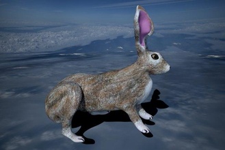 tavşan 3d model in kemirgen 3dexport orman kulaklar canavar beyaz vahşi pembe kış 3d print model - Mito3D
