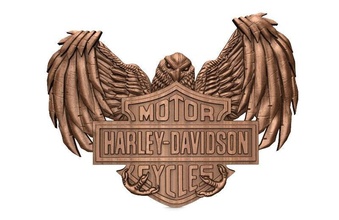 harley davidson cnc Harley Davidson Arte firmar logo boker águila motociclista 3d print model - Mito3D