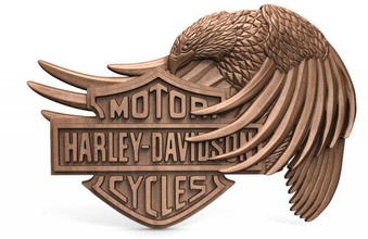 Harley Davidson cnc 6 Router Linderung Artcam Kunst Adler streben Holz 3d print model - Mito3D