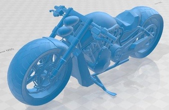 harley davidson nuit barre spécial imprimable moto 3d impression modèle in automobile 3dexport moteur loisir micro échelle bicyclette 3d print model - Mito3D