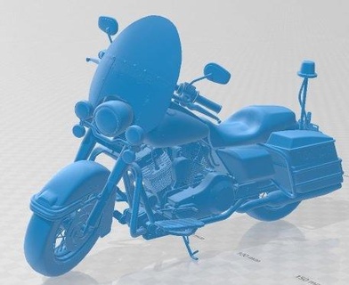 harley davidson police printable motorbike automotive hobby micro scale bike motorcycle moto 3d print model - Mito3D