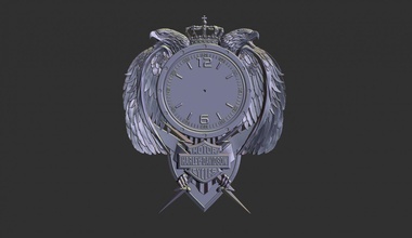 harley davidson wall clock stl model cnc 3d printer print in decor 3dexport motocycle bike house watch wallclock carved carving housedecor woodclock accessories motorcycle 3d print model - Mito3D
