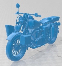 harley davidson wla 42 militares imprimível motocicleta 3d impressão modelo in automotivo 3dexport passatempo micro escala bicicleta 3d print model - Mito3D