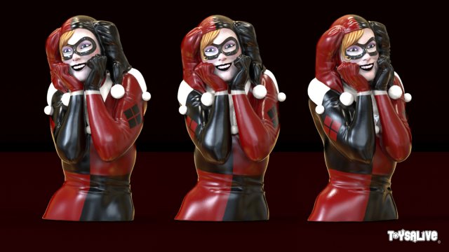 harley quinn buste modèle impression 3d in femme 3dexport joker batman dccomique poupée 3D print model - Mito3D