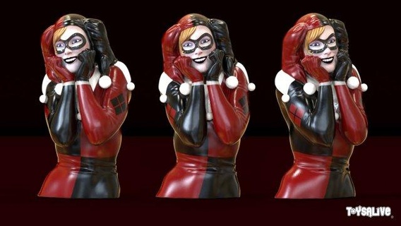 harley quinn busto modelo impresión 3d in mujer 3dexport bufón batman dc comics muñeca harleyquinn 3d print model - Mito3D