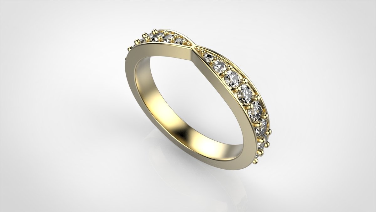 armonía boda banda 3d impresión modelo in anillos 3dexport 3D print model - Mito3D