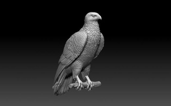 hawk falcon bird hawk eagle print statue sculpture highpoly