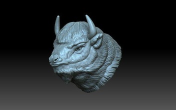 head bison animal bull buffalo figurine sculpture art 3d print model - Mito3D