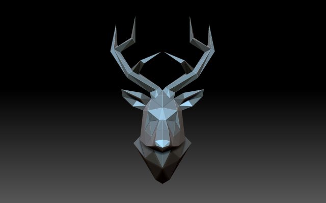 head deer headdress animal figurine sculpture art stag reindeer caribou 3D print model - Mito3D