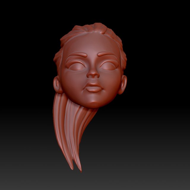 cabeça boneca 3d impressão modelo in 3dexport bonecos mulher estatueta 3D print model - Mito3D